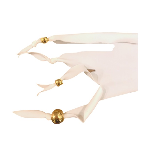 JULIEN MACDONALD of London white swim suit sarong. Fringes have golden beads NWT - Picture 6 of 6